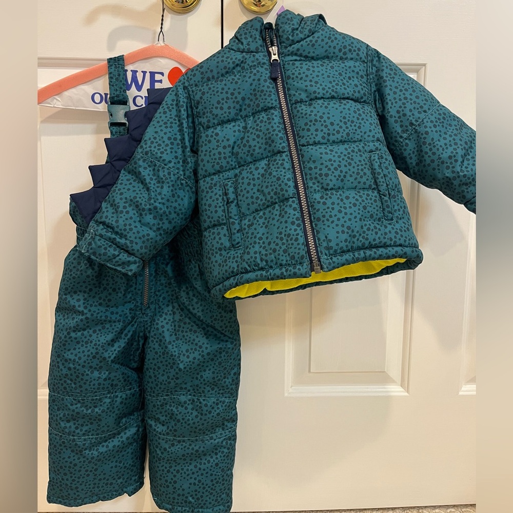 Carter’s Dinosaur Winter Puffer Coat and Snow Bib Set